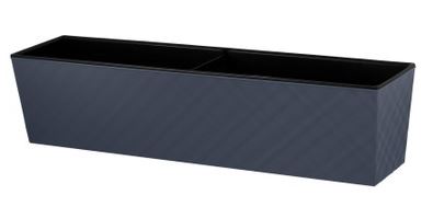 Балконный ящик InGreen Manhattan Cube 60 см c дренажной вставкой вулканический серый